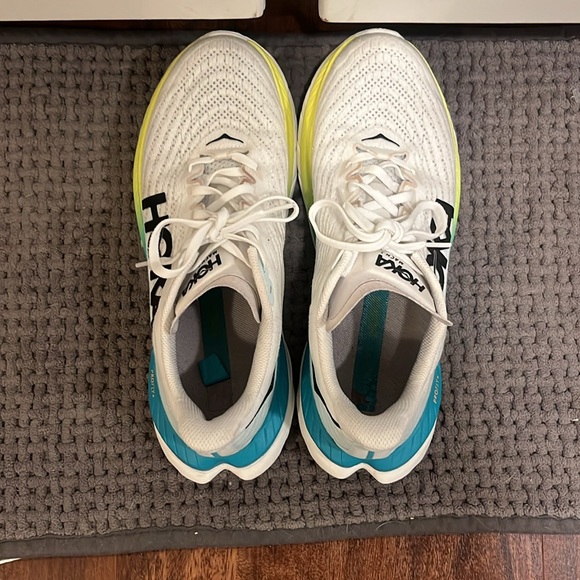 Hoka White and Aqua Running Shoes - Picture 4 of 4